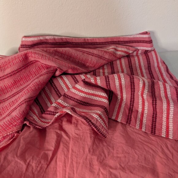 Ann Taylor Loft Womens Size 2 Faux Wrap Skirt Pink Striped Woven Cotton Blend - Picture 5 of 9